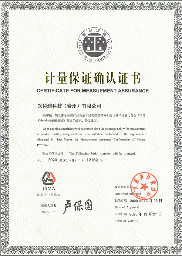 Measurement Assurance Confirmation